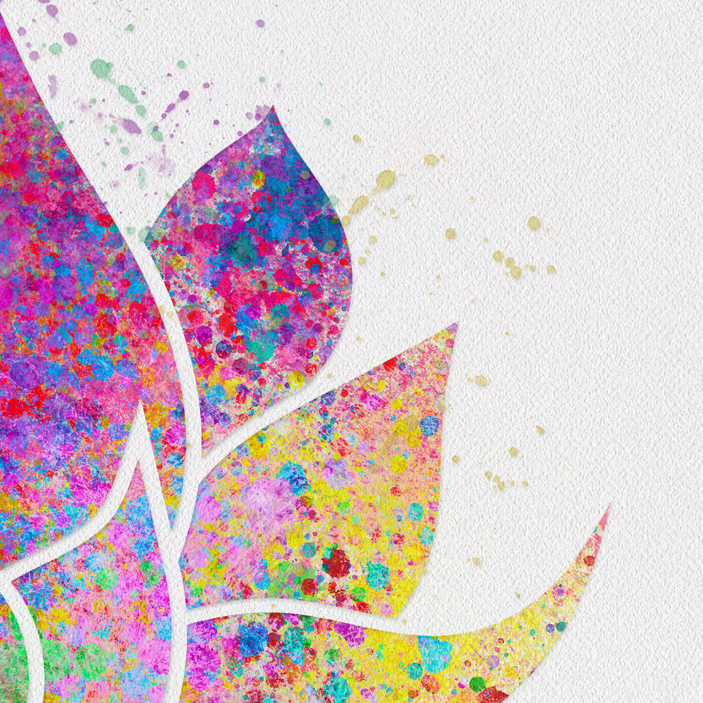 Lotus Flower, Yoga Symbol: Watercolour Print For Nursery, Home Decor - Spiritual Series
