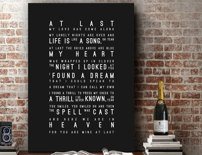 Etta James At Last Inspired Lyrics Typography Print