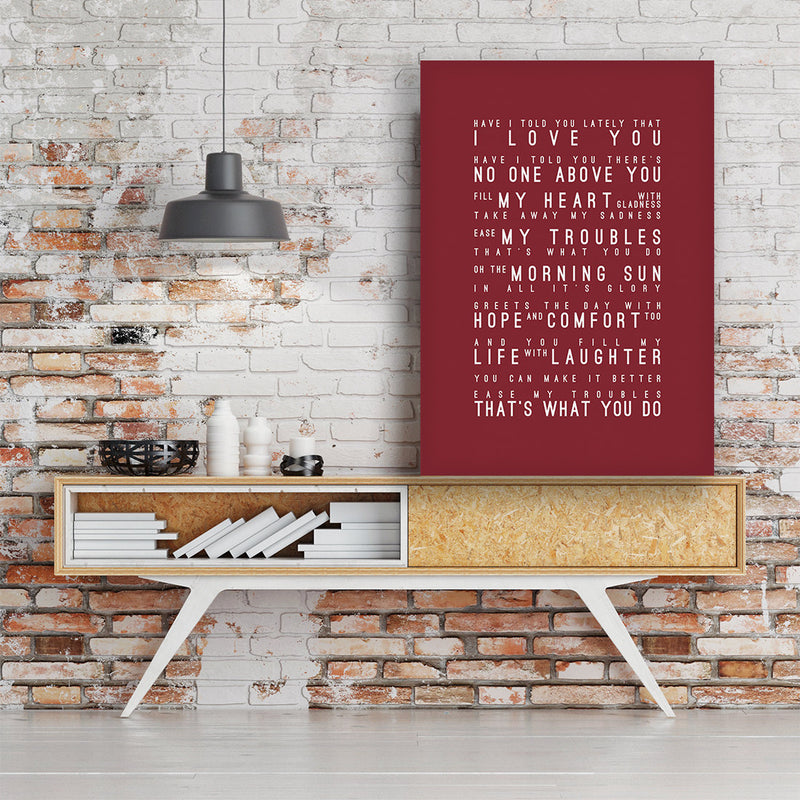 Van Morrison Have I Told You Lately Inspired Lyrics Typography Print