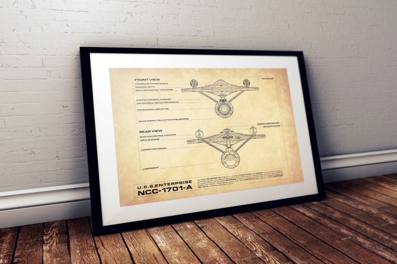 Starship Enterprise TOS: Patent Print, Blueprint