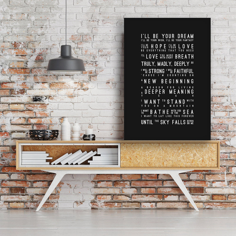 Savage Garden Truly Madly Deeply Inspired Lyrics Typography Print