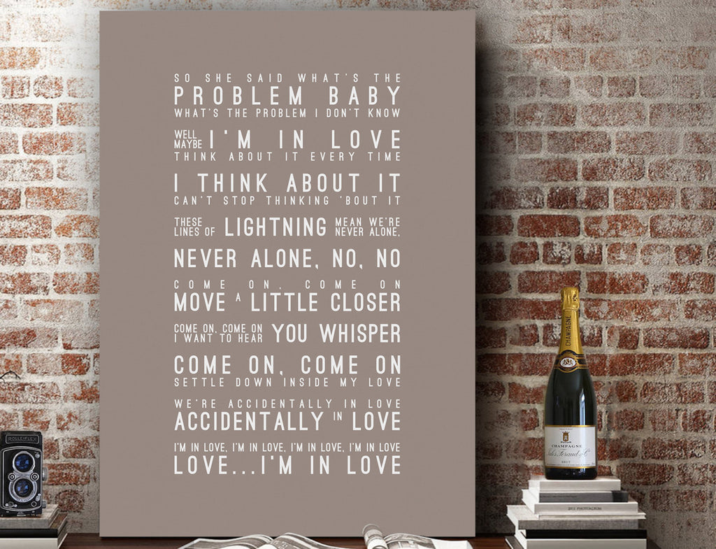 Counting Crows Accidentally In Love Inspired Lyrics Typography Print