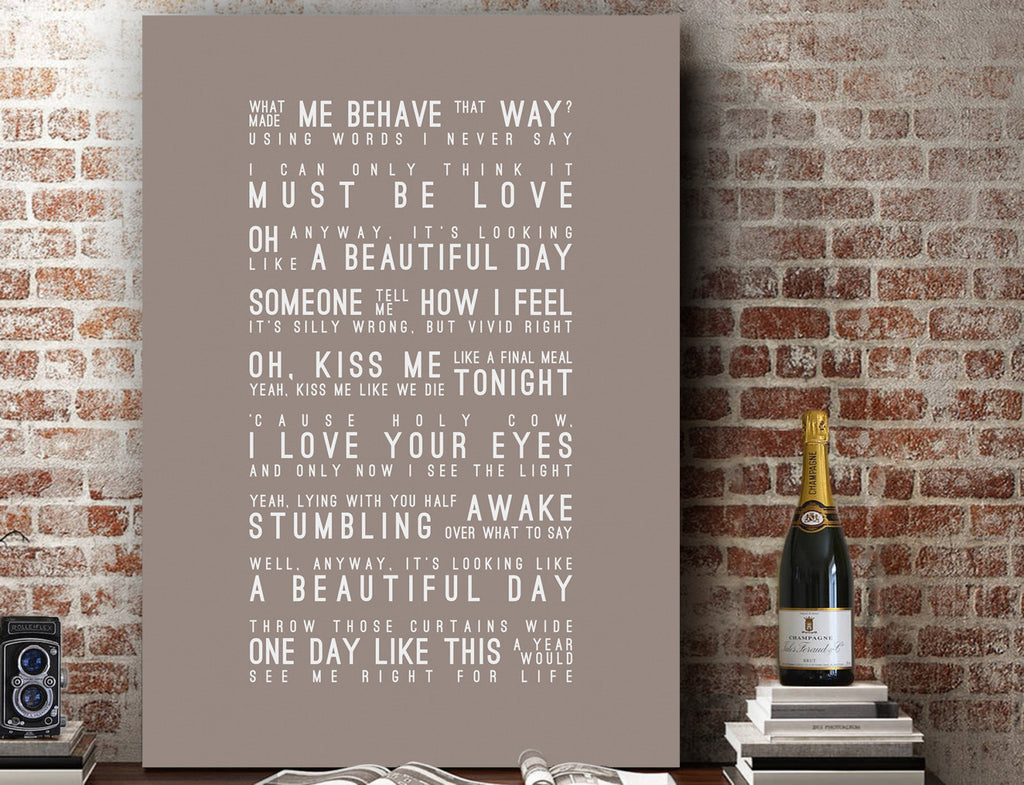 Elbow One Day Like This Inspired Lyrics Typography Print