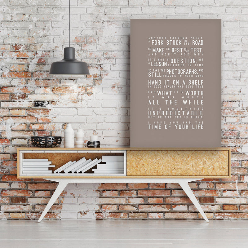 Green Day Good Riddance Time of Your Life Inspired Lyrics Typography Print
