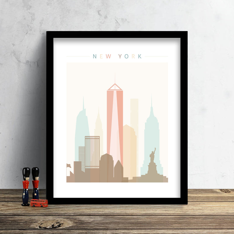 New York Skyline: Cityscape Art Print, Home