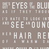 Guns N' Roses Sweet Child O' Mine Inspired Lyrics Typography Print