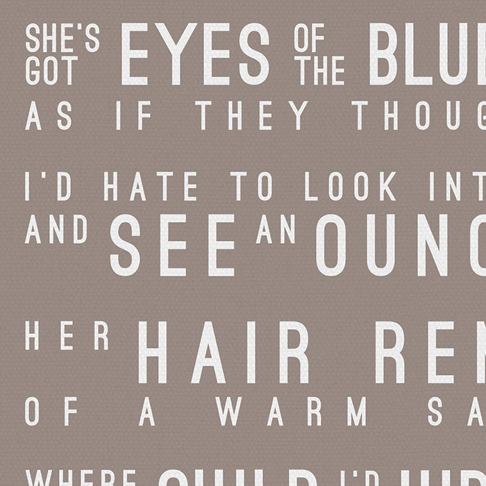 Guns N' Roses Sweet Child O' Mine Inspired Lyrics Typography Print