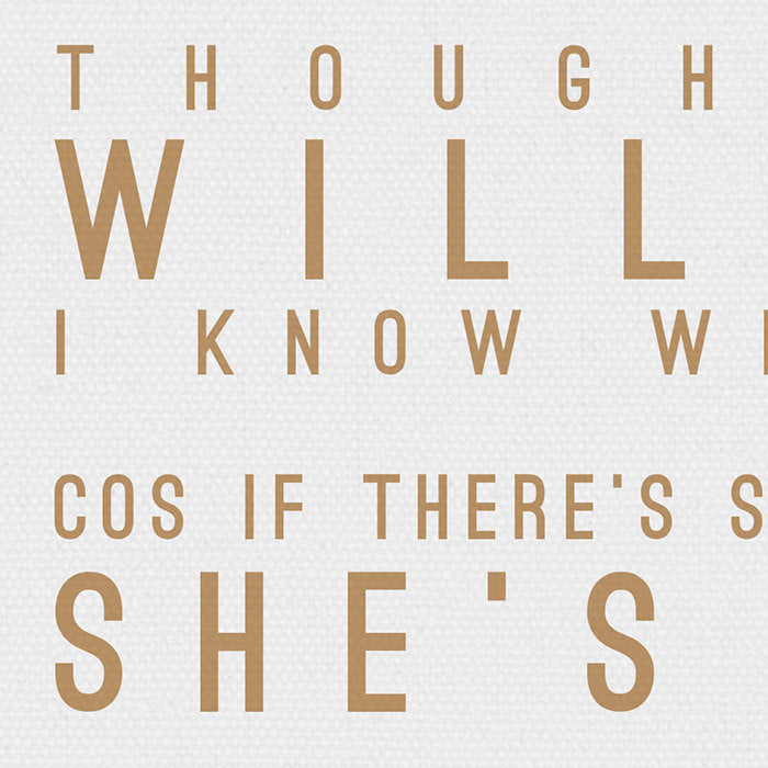 Robbie Williams She's The One Inspired Lyrics Typography Print