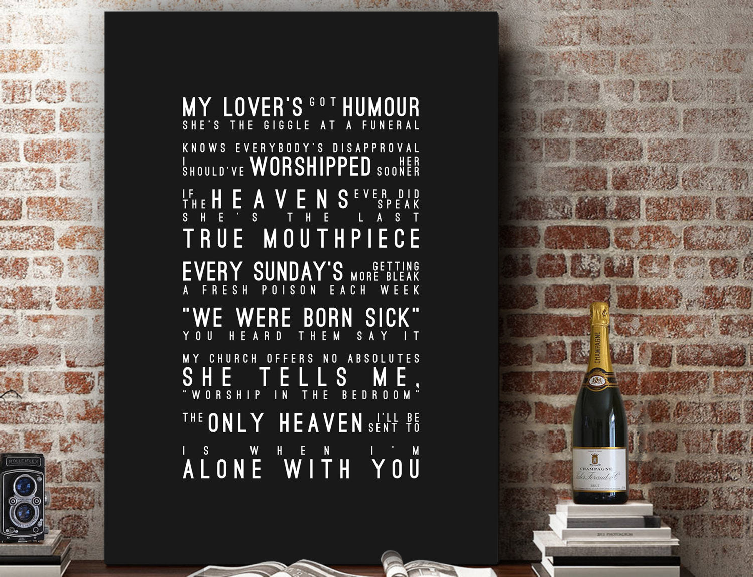 Hozier Take Me To Church Inspired Lyrics Typography Print