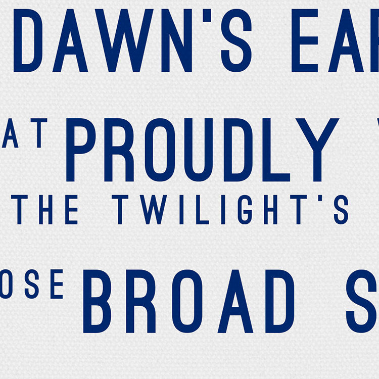 The Star Spangled Banner Lyrics, US National Anthem Inspired Typography Print