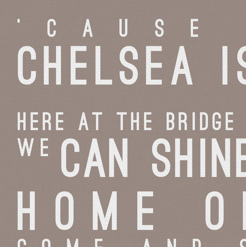 Blue is the Colour Lyrics, Chelsea FC Inspired Lyrics Football Anthems Print