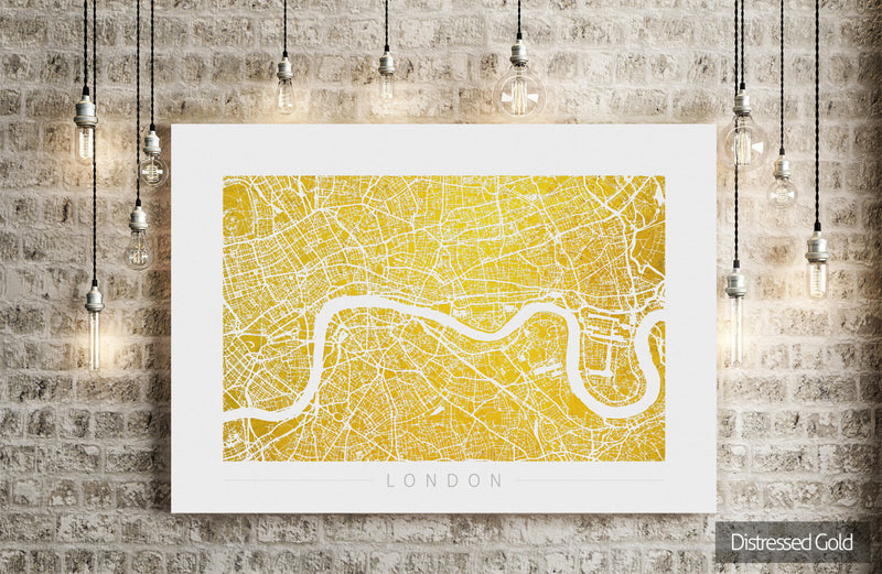 London Map: City Street Map of London England - Colour Series Art Print