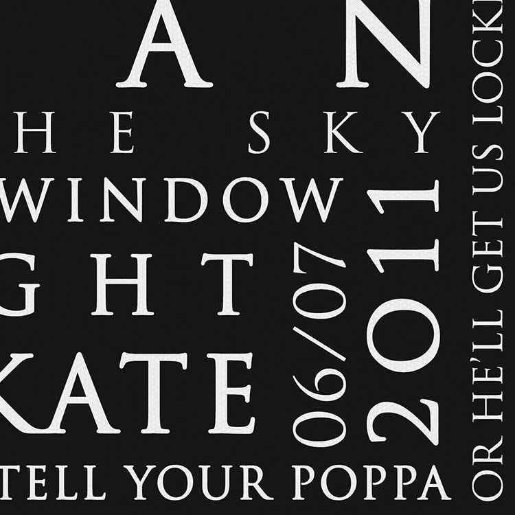 David Bowie Starman Inspired Lyric Art: Personalised Typography Print